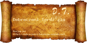 Debreczeni Terézia névjegykártya