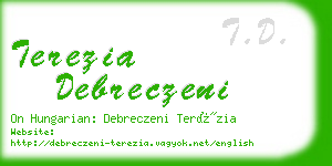 terezia debreczeni business card